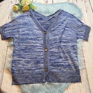 Soft Surroundings Oceana Cardigan Sweater Double V Neck Sz S